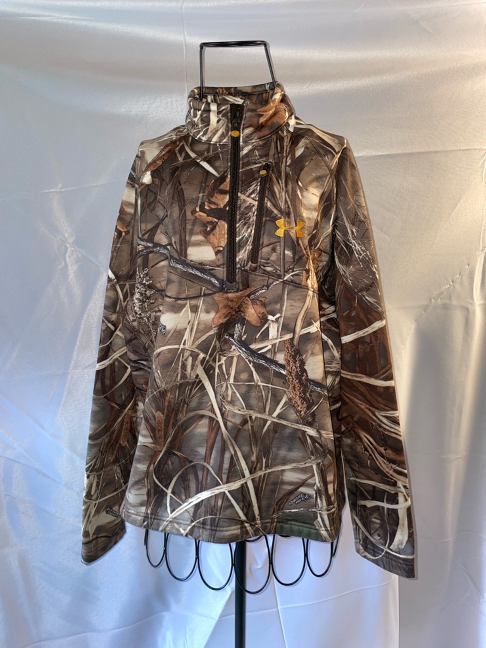 Under Armour Brown Camouflage Jacket quarter zip sweatshirt small duck print